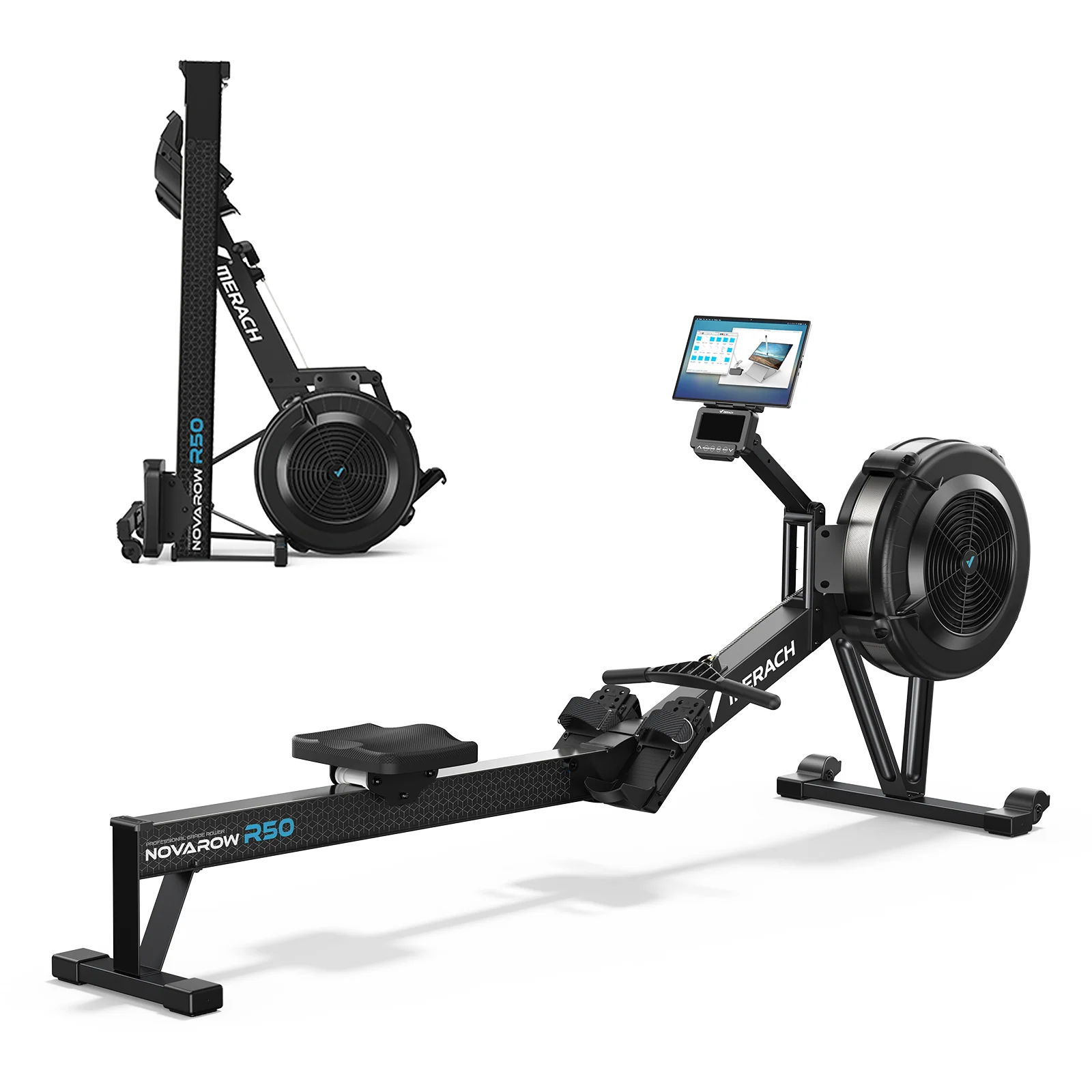 NovaRow R50 Pro Air Rower with Upgraded Backlit Monitor